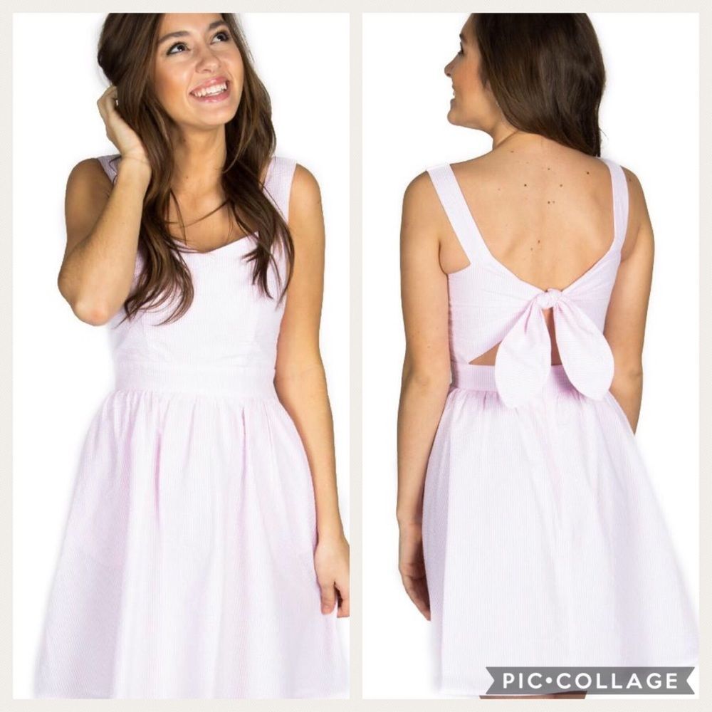 Lauren James Garrison Seersucker Dress Sz L